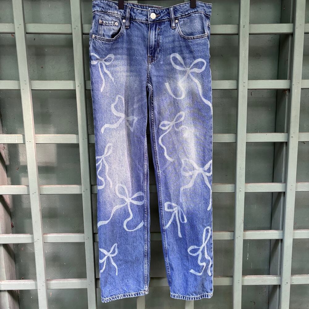 Aeropostale Low-Rise Baggy Bow Jeans- Size 4